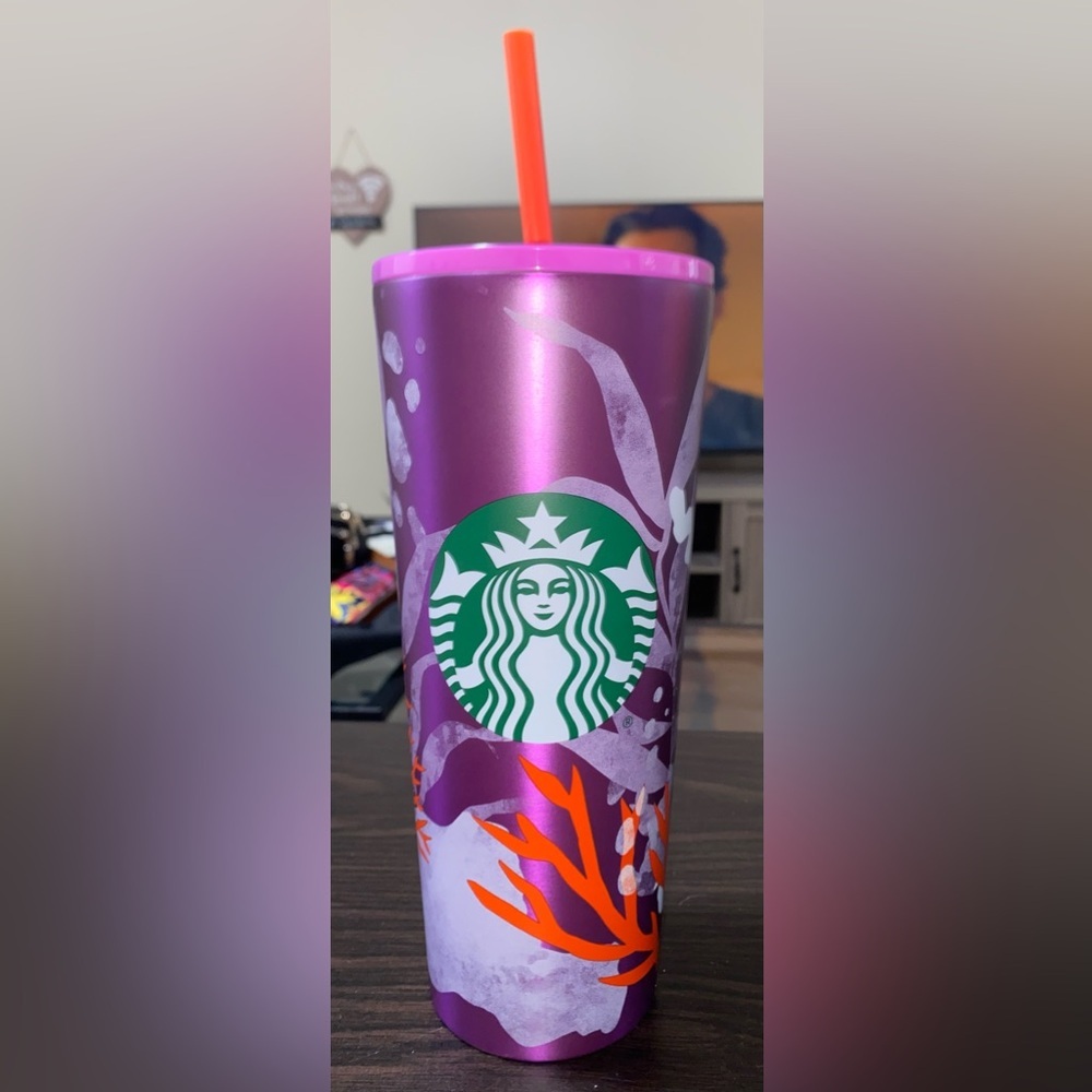 Purple coral Starbucks tumbler